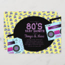 Search for neon baby shower invitations 80s
