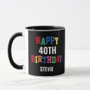 Search for happy 40th birthday mugs Fortieth