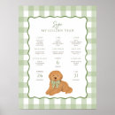 Search for 1st birthday milestone posters Green