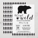Search for wild adventure invitations Black and white
