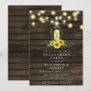 Search for sunflowers engagement party invitations Barn wood