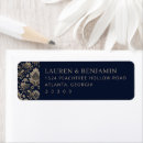 Search for navy blue and gold return address labels Sophisticated