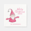 Search for pink christmas napkins Santa