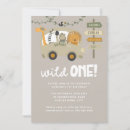 Search for wild one birthday invitations Jungle animals