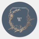 Search for monogram blue stickers Elegant script