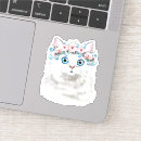 Search for cute white kitten stickers Flower