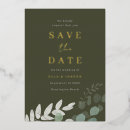 Search for olive green and gold wedding save the dates Greenery