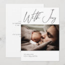 Search for modern minimalist birth announcement cards Gender neutral