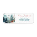 Search for pine and berries return address labels Watercolor