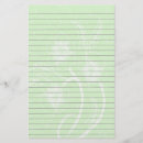 Search for lined floral stationery paper Green