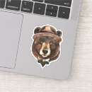 Search for hipster bear stickers Watercolor
