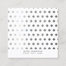 Search for diamond shaped business cards Silver