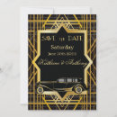 Search for gatsby save the dates Black and gold
