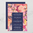 Search for navy and coral wedding invitations Watercolor