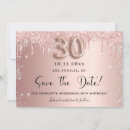 Search for 30th birthday save the dates Rose gold