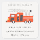 Search for fireman return address labels Fire truck