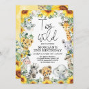 Search for safari animals 2nd birthday invitations Cute jungle animals