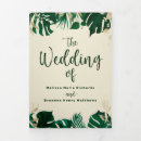 Search for tri fold wedding programmes Emerald green