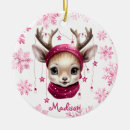 Search for pink deer christmas tree decorations First