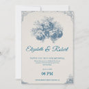 Search for elegant vintage wedding invitations Dusty blue