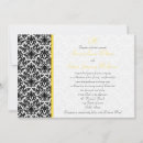 Search for black white yellow wedding invitations Damask