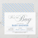 Search for blue and silver baby shower invitations Simple