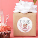 Search for pink dress baby shower stickers Thank you