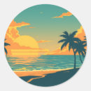 Search for beach sunset stickers Palm trees