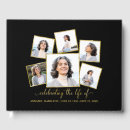 Search for funeral guest books Gold foil