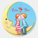 Search for love you to the moon stickers Couple