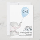 Search for blue elephant birthday invitations Modern