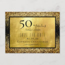 Search for 50th birthday save the date postcards Gold