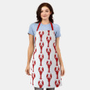 Search for deep red aprons Red and white