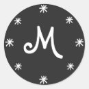 Search for monogrammed snowflake stickers White