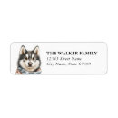 Search for siberian husky dog return address labels Puppy