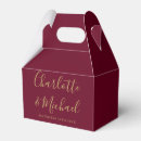 Search for burgundy and gold wedding favour boxes Elegant