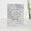 Search for lace wedding anniversary cards 25th
