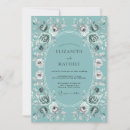 Search for teal and grey wedding invitations Floral