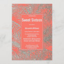 Search for coral sweet 16 invitations Palm tree