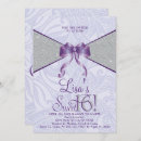 Search for purple and silver sweet 16 invitations For kids