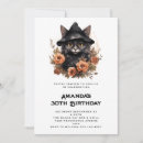 Search for spooky birthday invitations Black cat