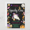 Search for spooky one birthday invitations Black