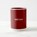 Search for maroon and white mugs Dark red