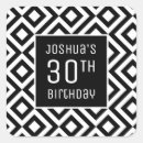 Search for thirty years stickers Black and white