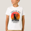 Search for black cat kids tshirts Trick or treat