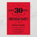 Search for red 30th birthday invitations Cheers to 30 years