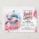Search for dolphin baby shower invitations Watercolor