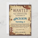 Search for wanted poster birthday invitations Cowboy