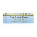 Search for blue striped return address labels Gold