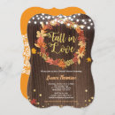 Search for fall leaves bridal shower invitations Gold